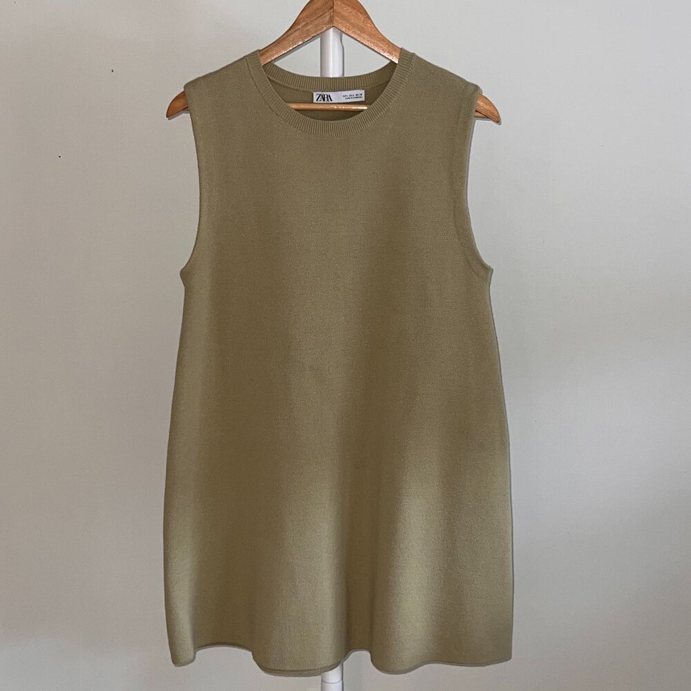 Zara Green Mini Sweater Dress